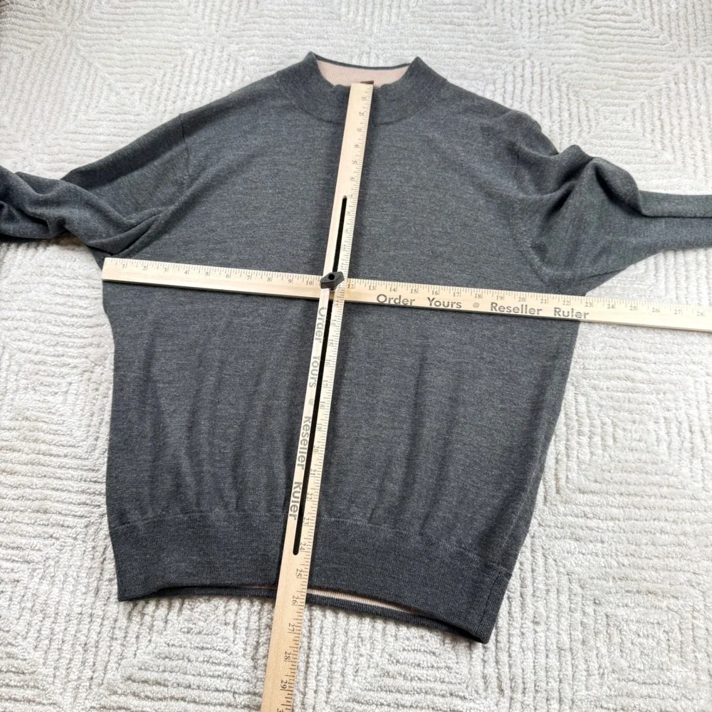 Peter Millar Quarter Zip Sweater Men M Grey Wool Pullover Golf Old Money Luxury
